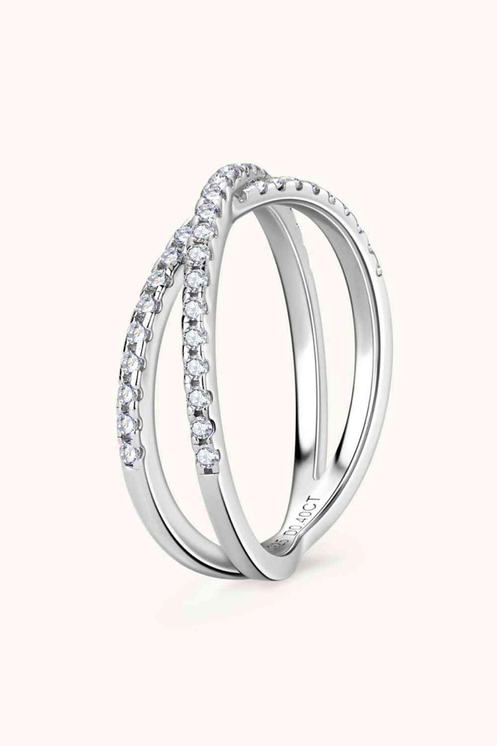 Moissanite 925 Sterling Silver Crisscross Ring for a perfect OOTD – dress to impress outfits from Amexza