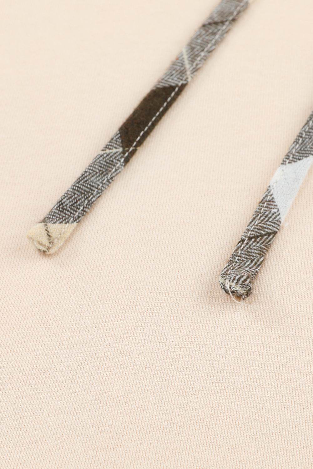 Drawstring Plaid Long Sleeve Hoodie for a perfect OOTD – dress to impress outfits from Amexza