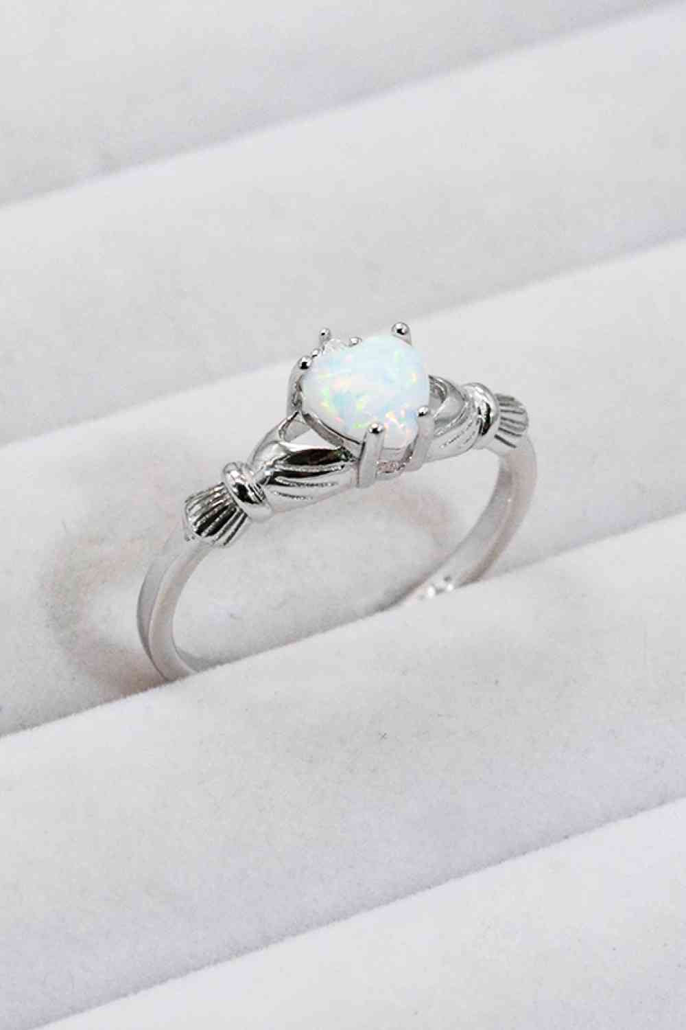 925 Sterling Silver Heart Opal Ring Opal for a perfect OOTD – dress to impress outfits from Amexza