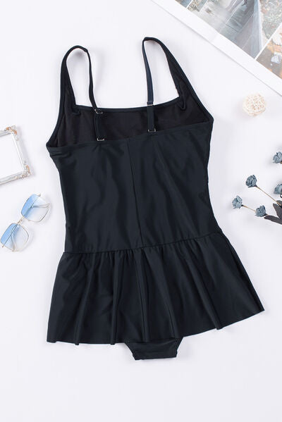 Ruched Square Neck Sleeveless One-Piece Swimwear for a perfect OOTD – dress to impress outfits from Amexza