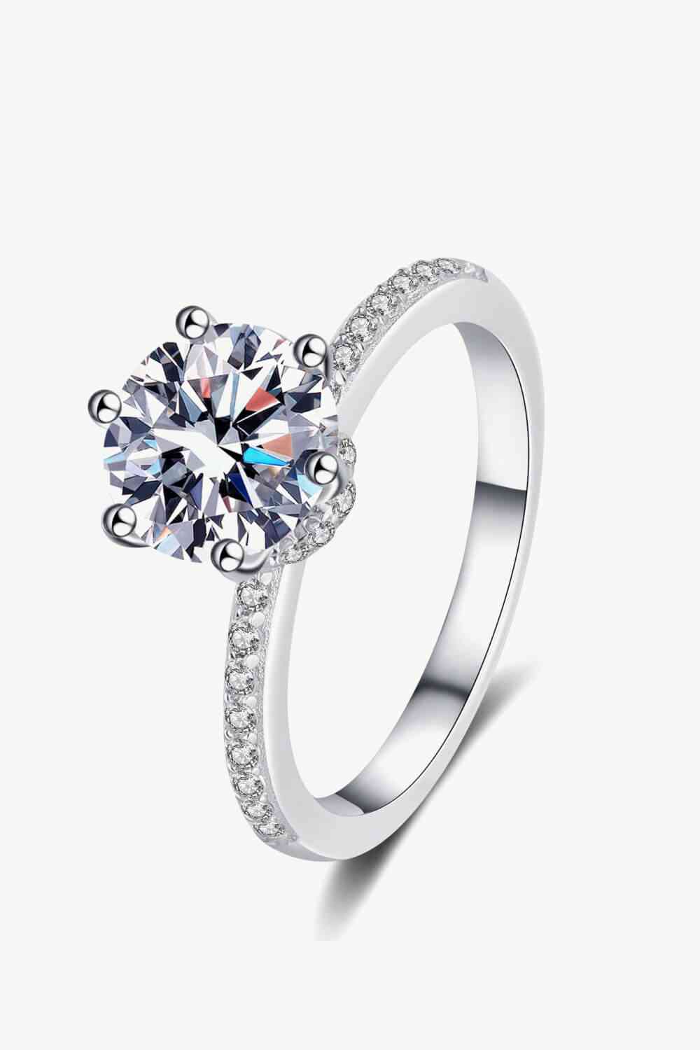 925 Sterling Silver 2 Carat Moissanite Ring Silver for a perfect OOTD – dress to impress outfits from Amexza