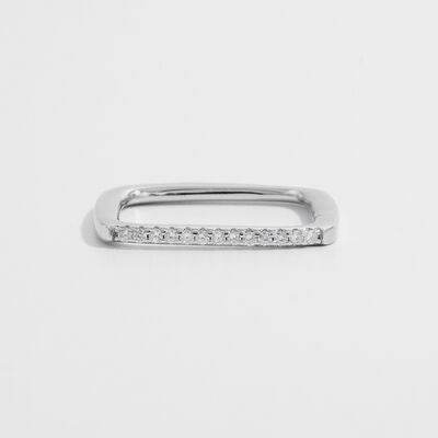 925 Sterling Silver Zircon Square Ring for a perfect OOTD – dress to impress outfits from Amexza