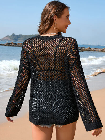 Heart Openwork Long Sleeve Cover-Up for a perfect OOTD – dress to impress outfits from Amexza