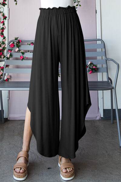 Heimish Full Size Frill Slit High Waist Wide Leg Pants for a perfect OOTD – dress to impress outfits from Amexza