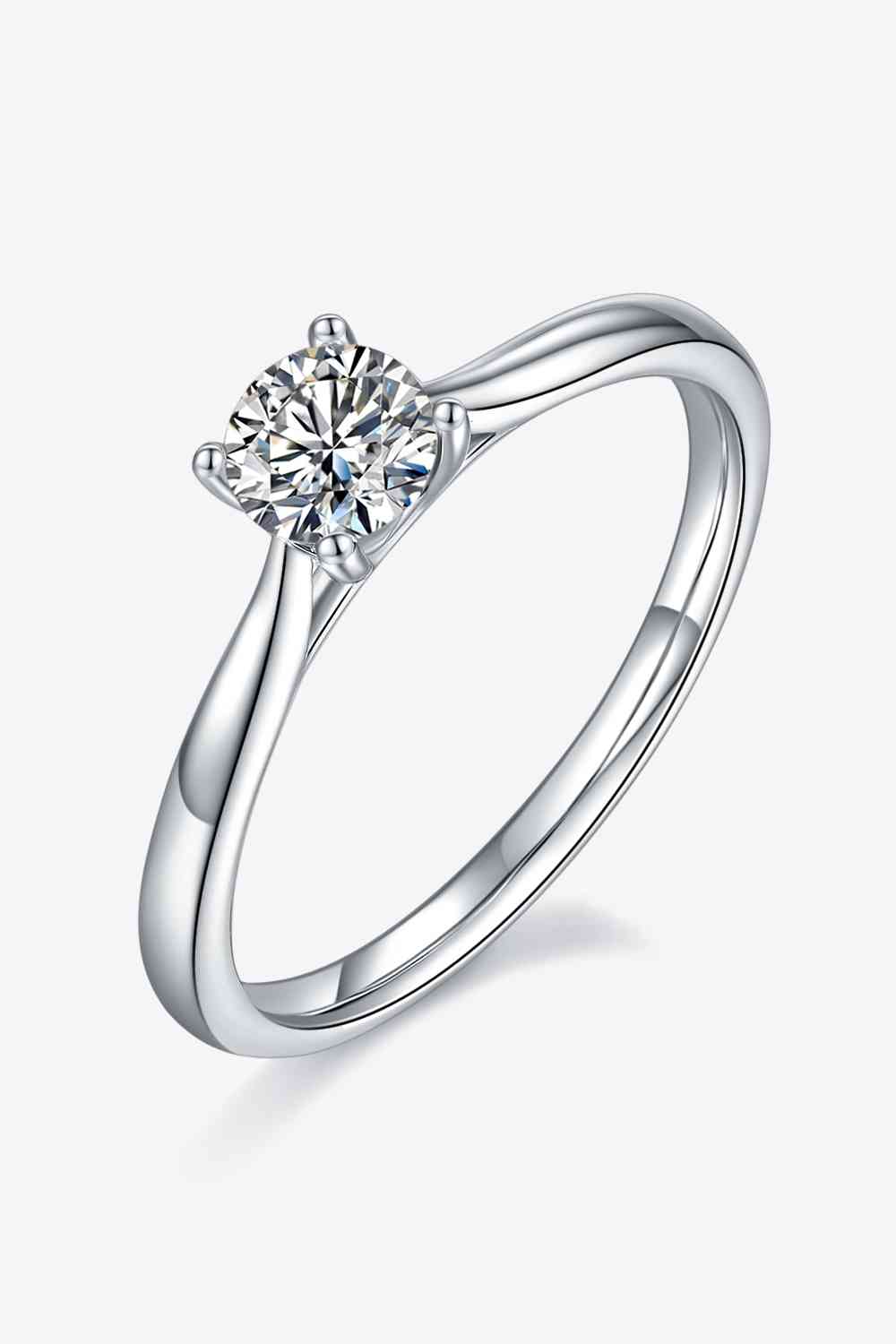 Moissanite 925 Sterling Silver Solitaire Ring for a perfect OOTD – dress to impress outfits from Amexza