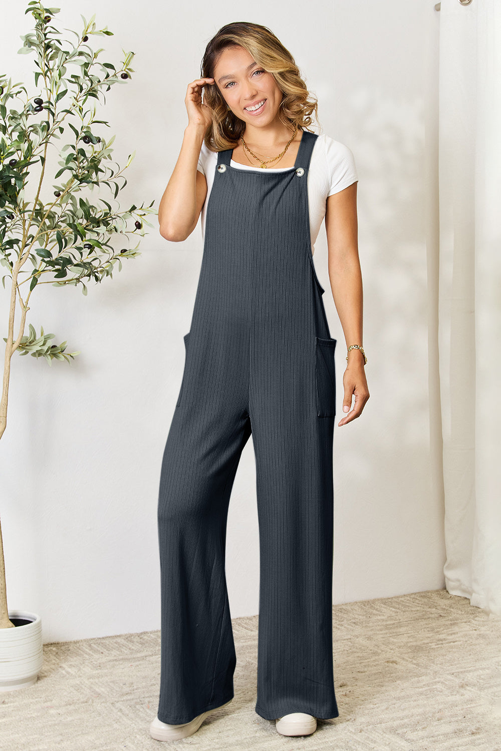 Double Take Full Size Wide Strap Overall with Pockets for a perfect OOTD – dress to impress outfits from Amexza