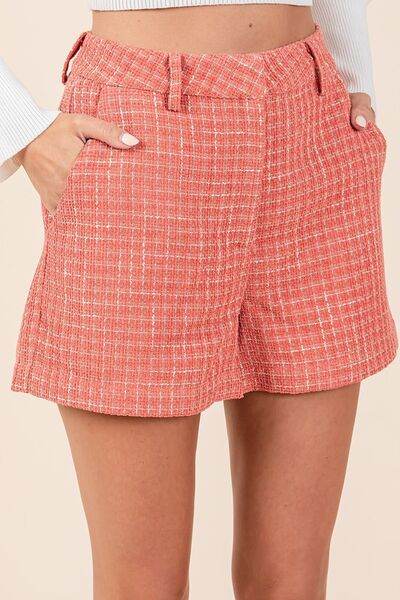 Mittoshop Tweed Classic Shorts with Side Pockets Coral for a perfect OOTD – dress to impress outfits from Amexza