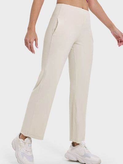 Millennia Pocketed High Waist Active Pants - Amexza