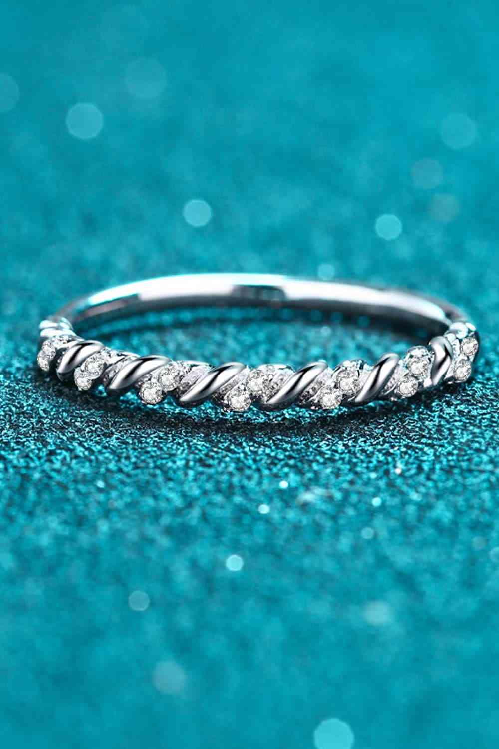 Moissanite Rhodium-Plated Half-Eternity Ring for a perfect OOTD – dress to impress outfits from Amexza