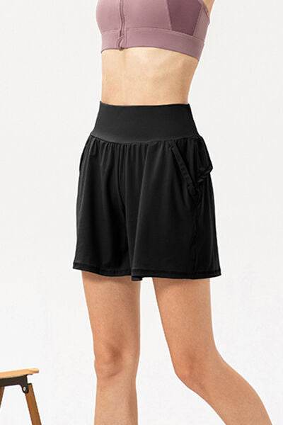 Pocketed Elastic Waist Active Shorts for a perfect OOTD – dress to impress outfits from Amexza