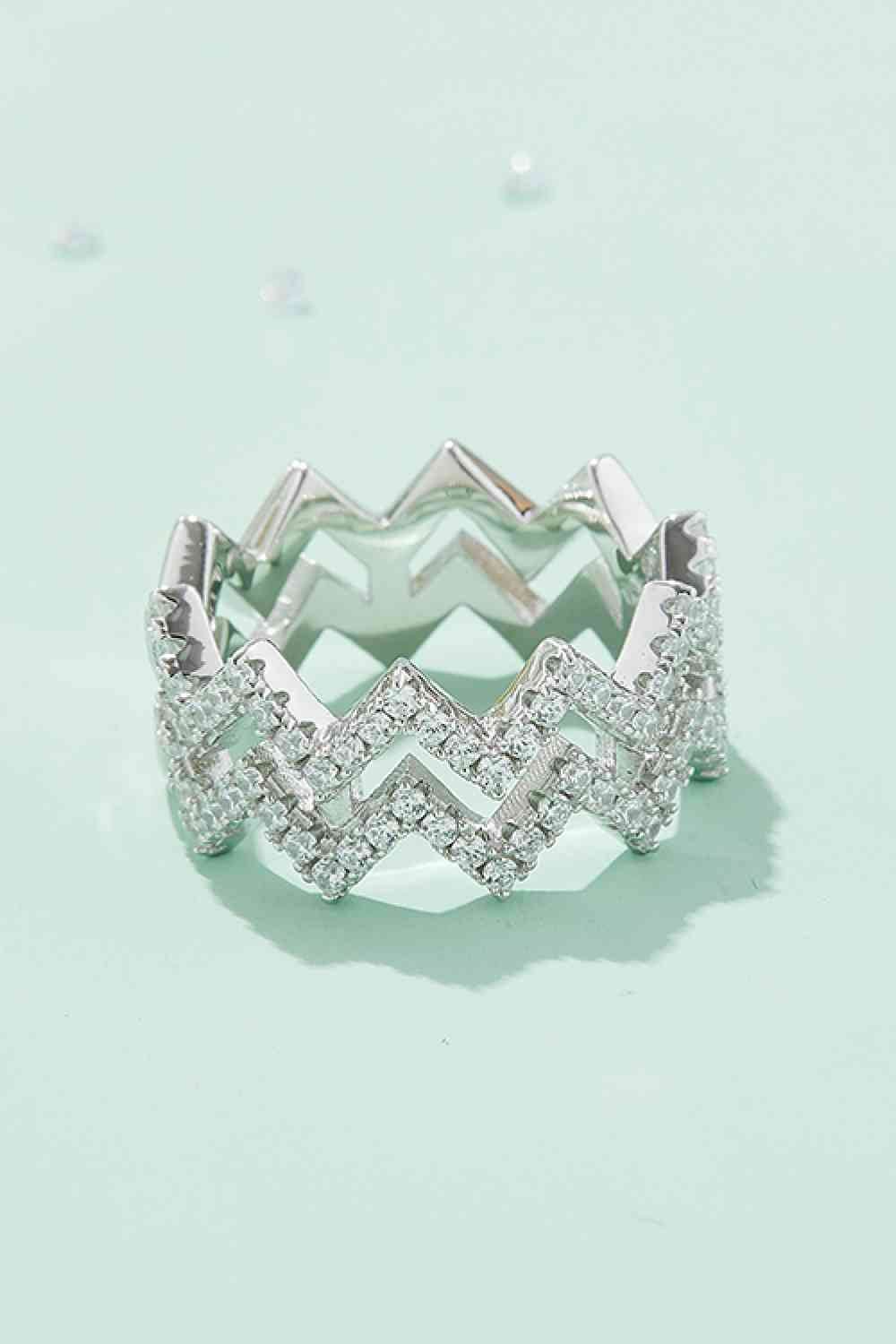 Adored Moissanite Zigzag Stacking Rings for a perfect OOTD – dress to impress outfits from Amexza