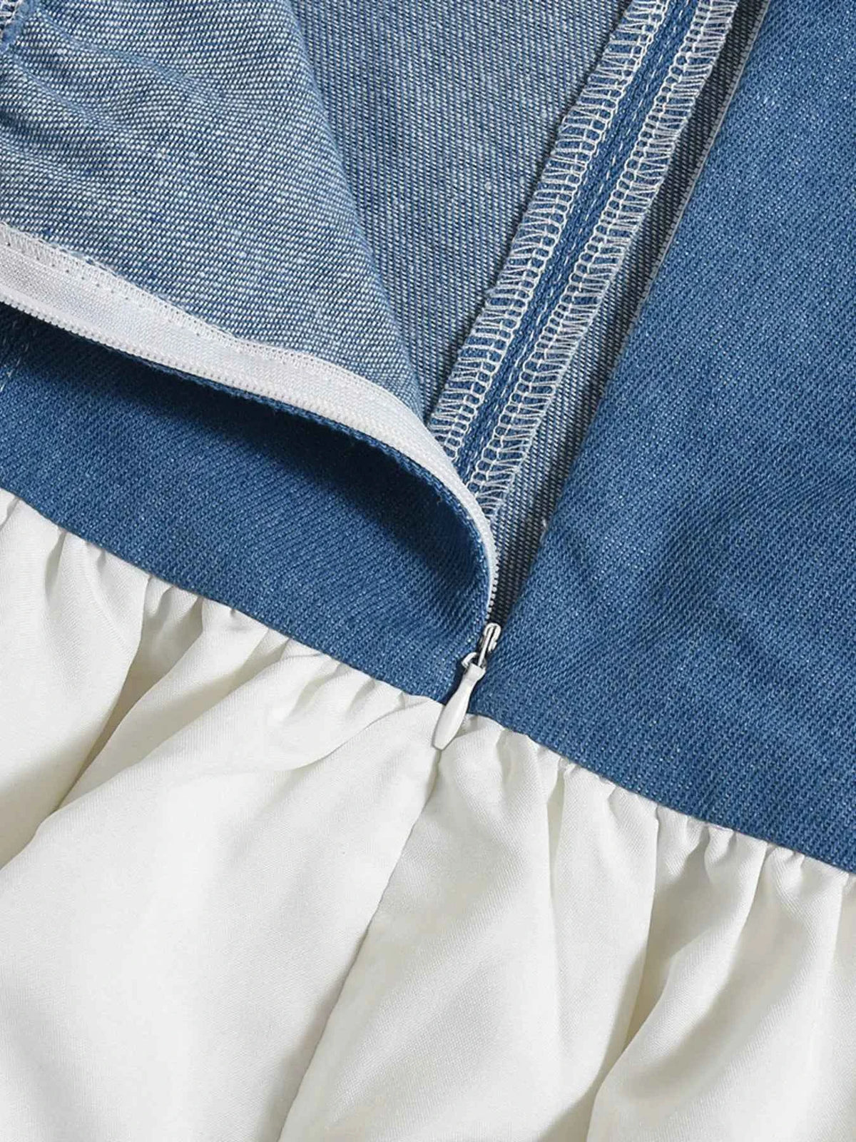 Halter Deep V-Neck Color Block Mini Dress