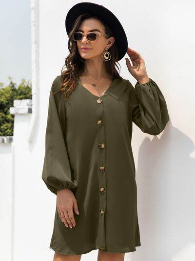 V-Neck Long Sleeve Mini Dress for a perfect OOTD – dress to impress outfits from Amexza