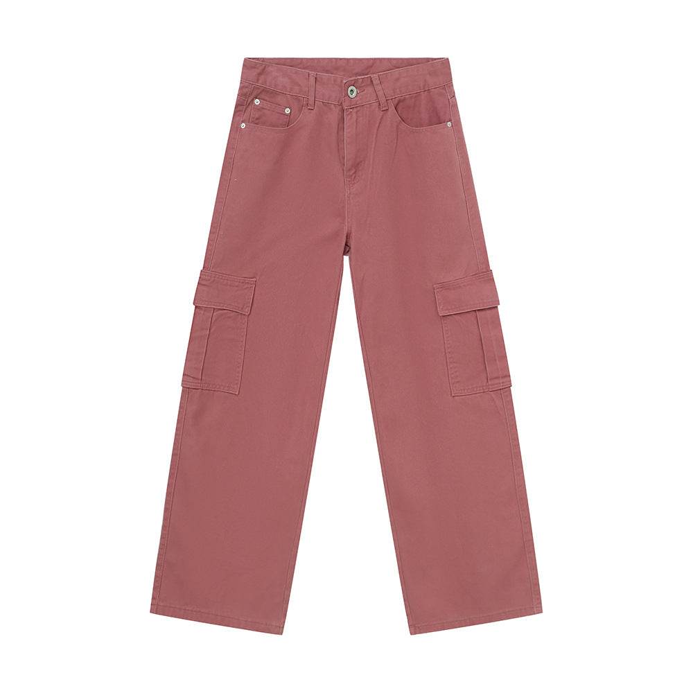 Wide Leg Cargo Jeans Dusty Pink S for a perfect OOTD – dress to impress outfits from Amexza