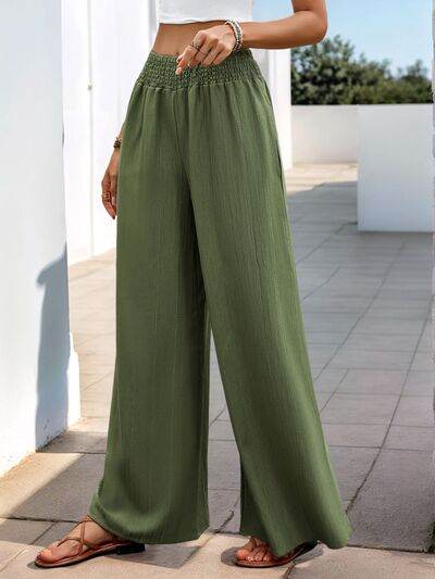 Perfee Smocked Wide Leg Pants for a perfect OOTD – dress to impress outfits from Amexza