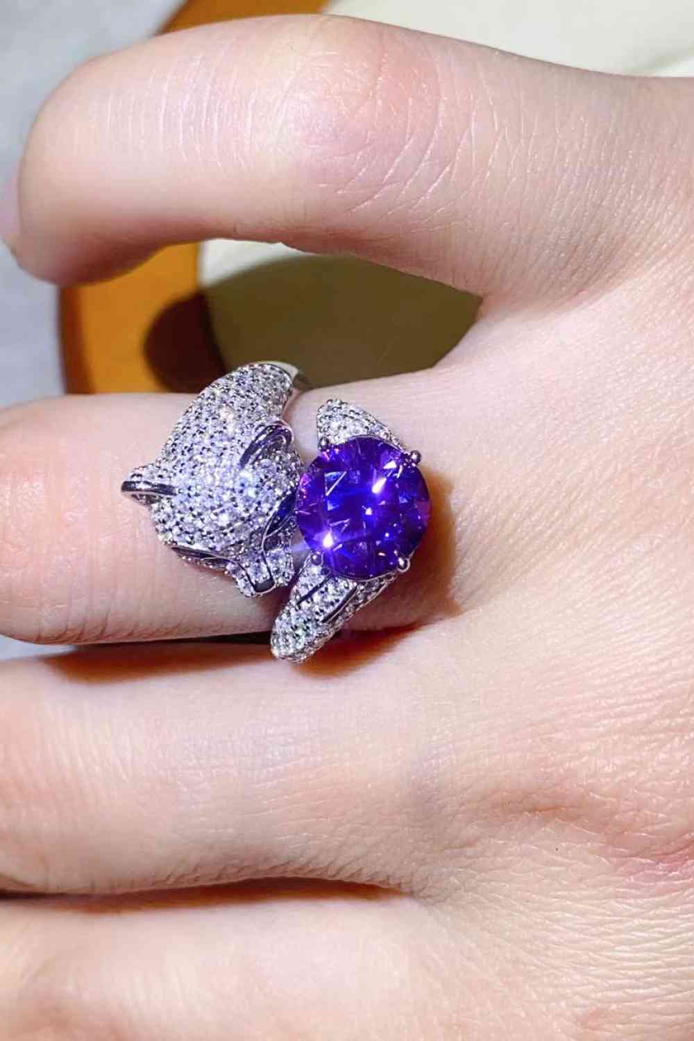 2 Carat Moissanite Adjustable Animal Bypass Ring for a perfect OOTD – dress to impress outfits from Amexza